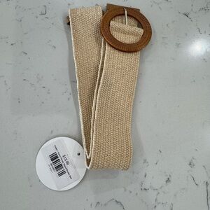 Stylish Cream and Brown Rattan Belt